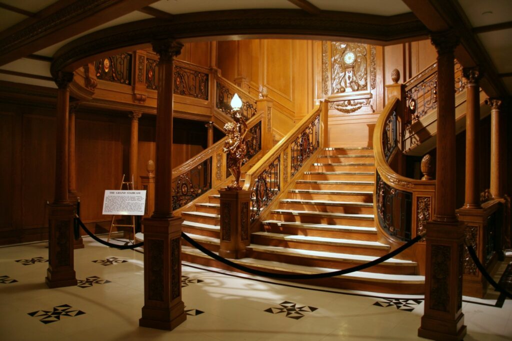 The wooden Grand Staircase from the Titanic